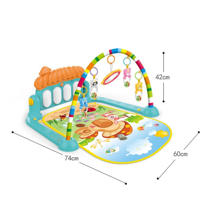 婴儿脚踏钢琴健身架架 多功能早教音乐宝宝爬行垫 跨境亚马逊玩具细节图