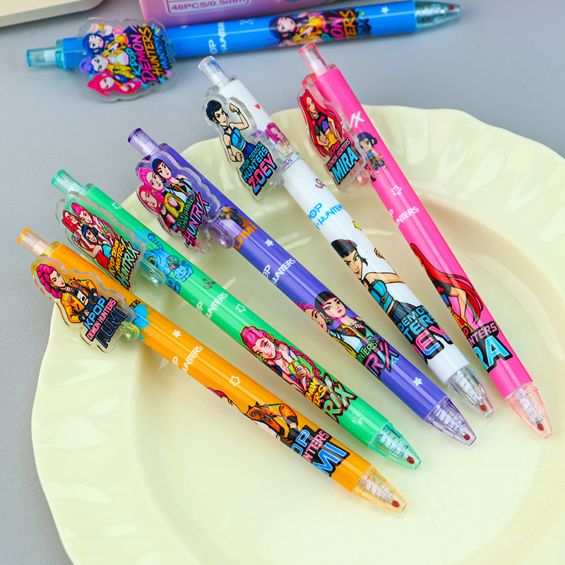 New Witcher Team patch press pen 0.5mm black smooth gel pen student writing pen cartoon stationery details Picture