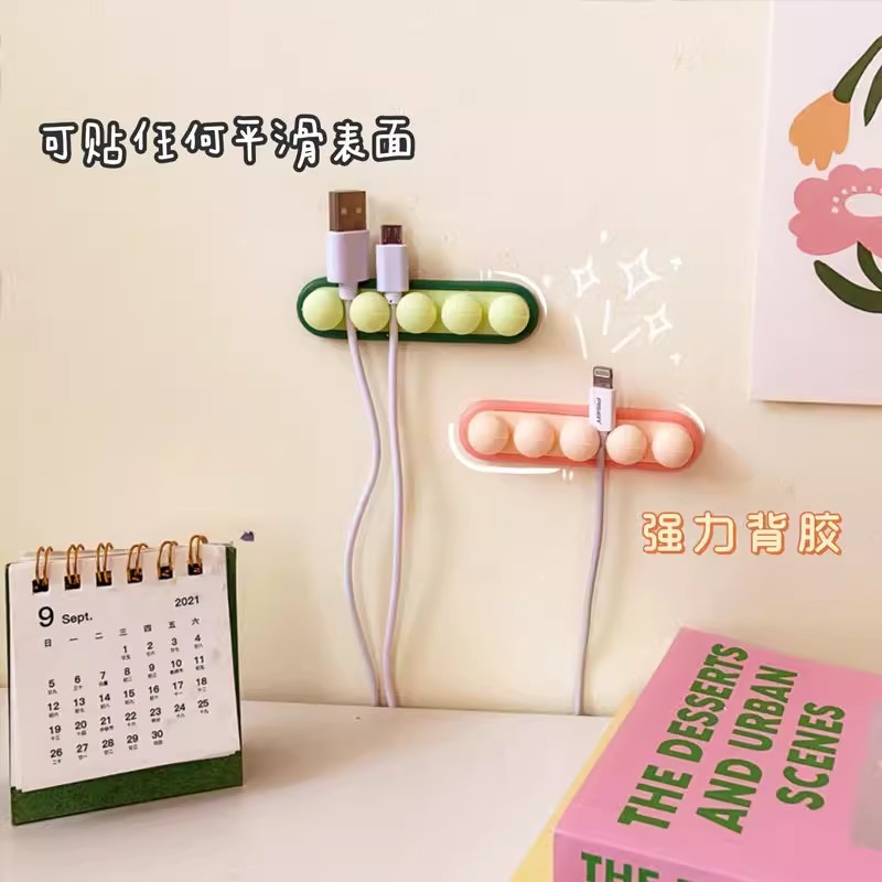 Desktop fixed cable organizer, silicone organizing and storage hub, self-adhesive cable winder, data cable winder wholesale Specification image