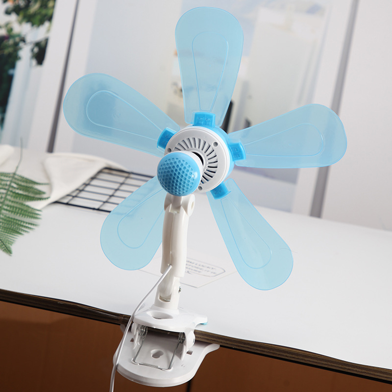 Green five-blade air circulation fan, small electric fan, household silent and energy-saving circulation fan details Picture
