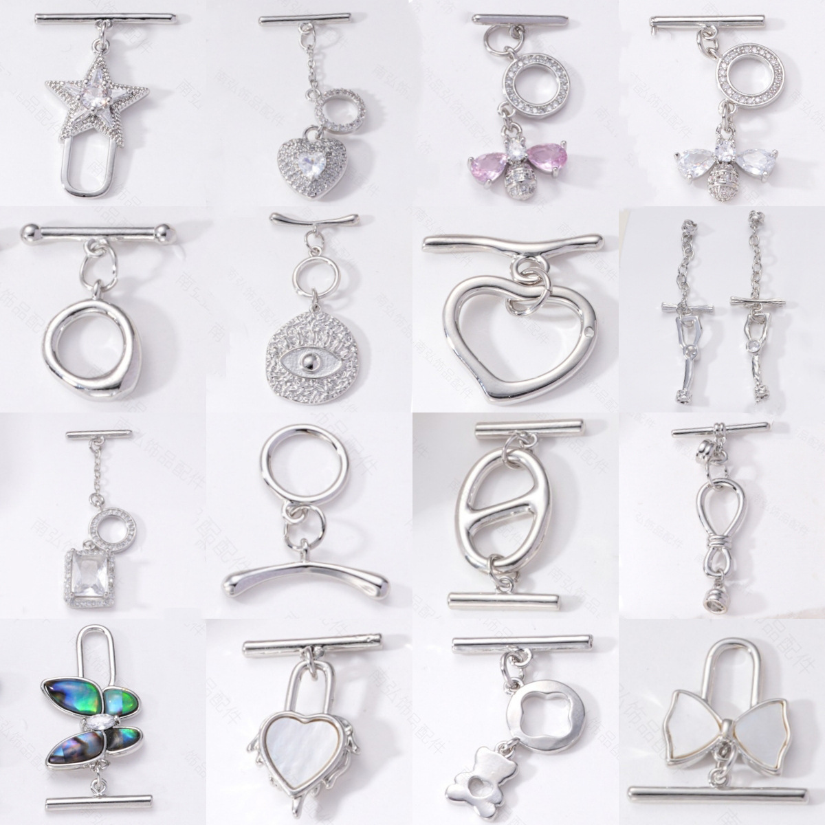 Pearl necklace clasp, 18k gold inlaid with zirconium irregular OT clasp, diy bracelet necklace ending chain clasp accessory details Picture