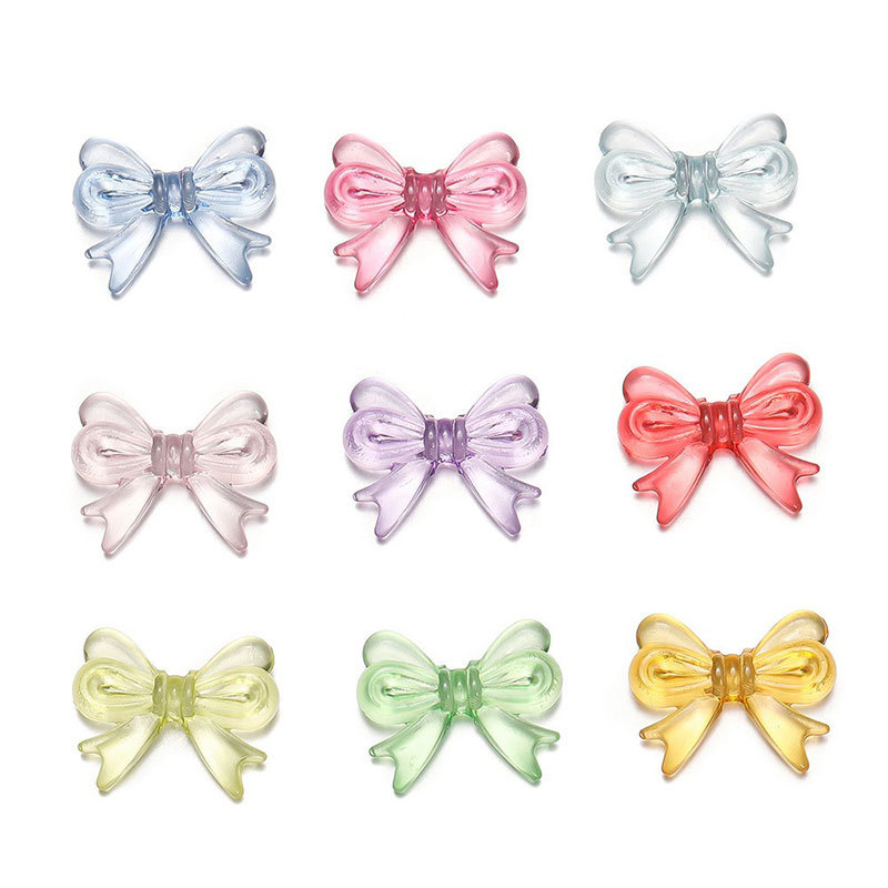 diy mobile phone chain, handcrafted material accessories, acrylic transparent bow, colorful candy colors, cute butterfly beads Item Picture