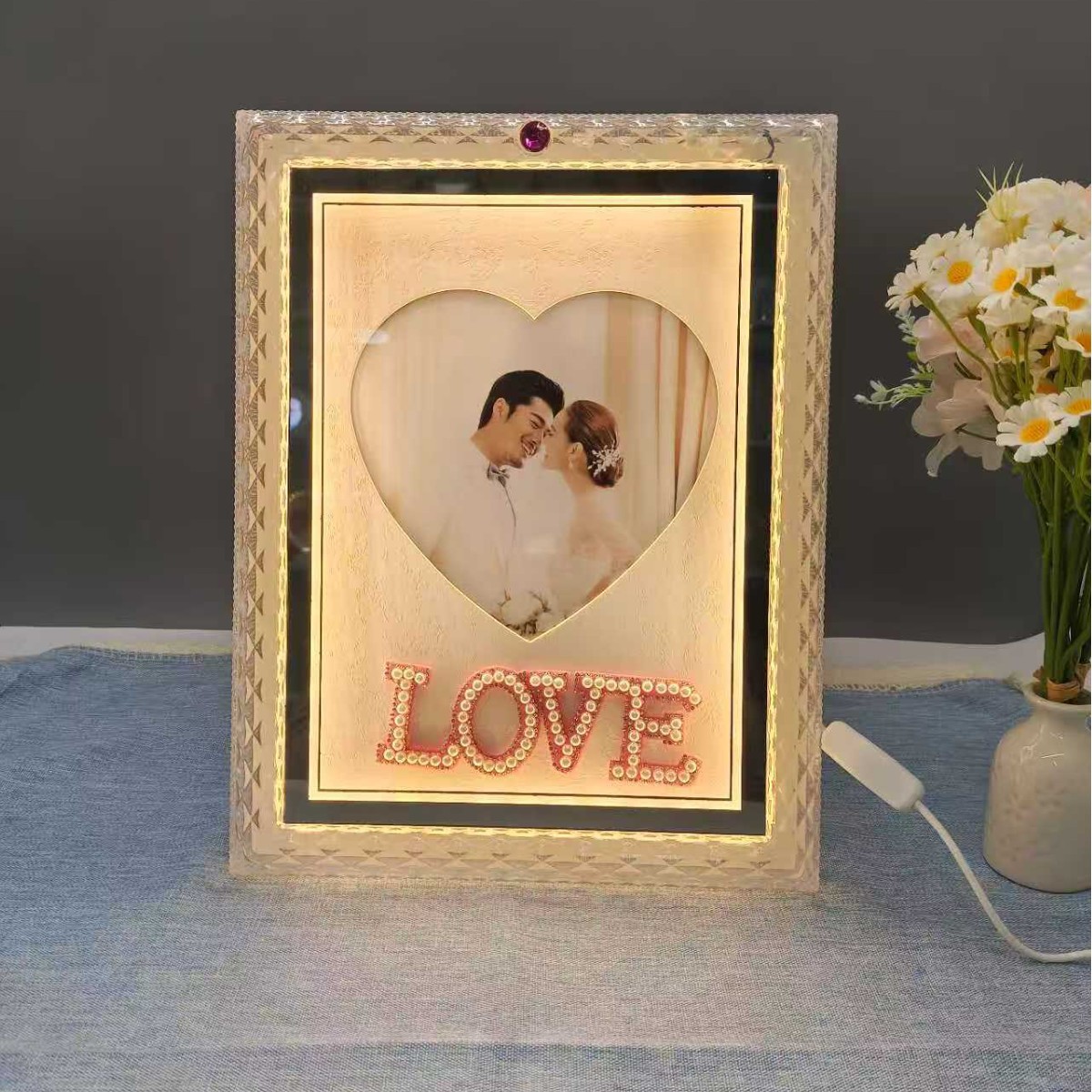 LED相框灯发光相框暖光照明创意礼品亚克力发光摆台轻奢高级感热