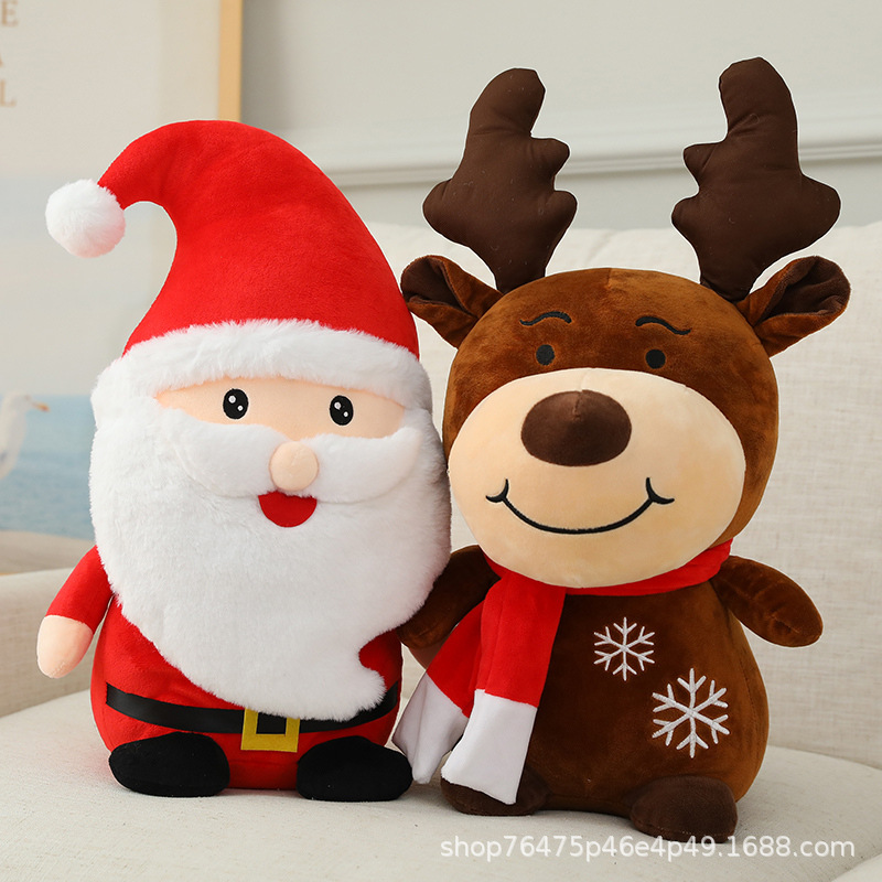 Wholesale of new creative Christmas gifts, Santa Claus dolls, plush toys, logo holiday dolls and throw pillows