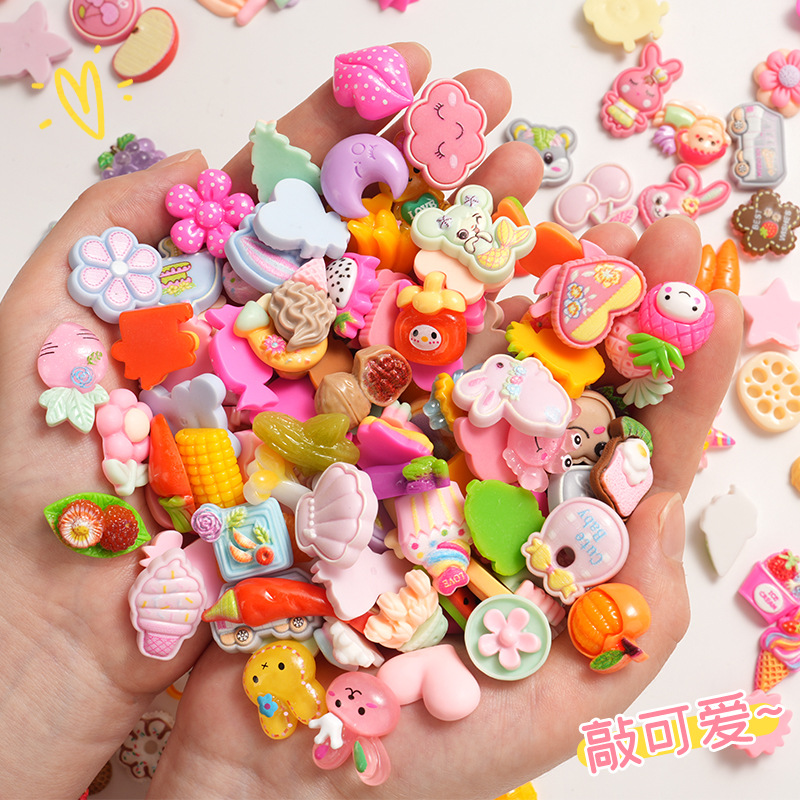 树脂配件卡通色系随机混款 diy奶油胶手机壳贴片发饰水杯装饰材料细节图