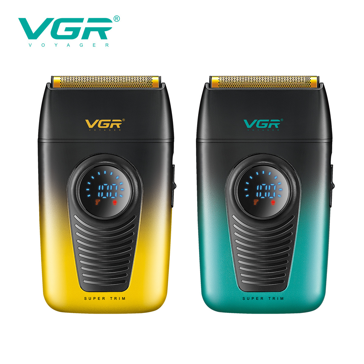 VGR396397跨境往复式电动剃须刀增白器旅行家用男士带数显剃须刀