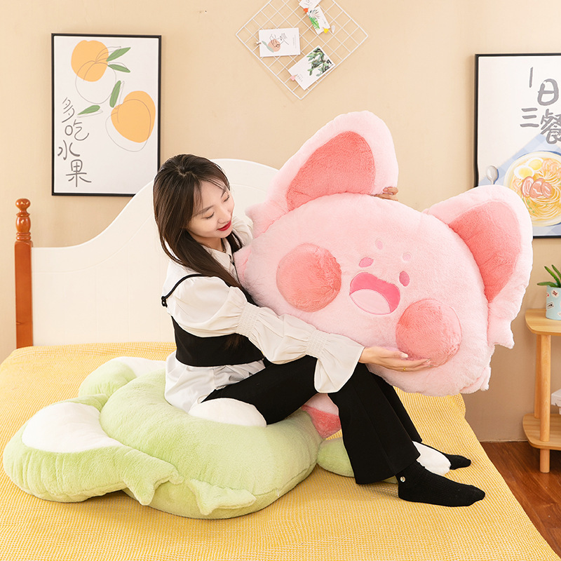 Cartoon Dudu Cat pillow, headboard large backrest, sofa pillow, student dormitory bed reading backrest pad gift Specification image