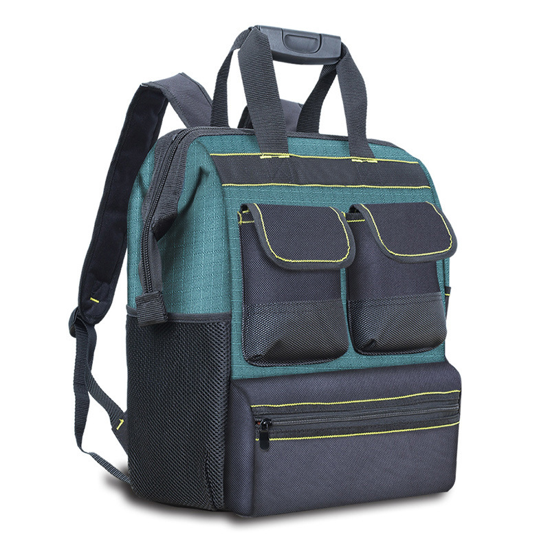 The Oxford cloth backpack for double-shoulder tools is sturdy and durable. It is specially designed for electricians, home workers, and maintenance. It has a large capacity for weak current engineering and can be stored details Picture