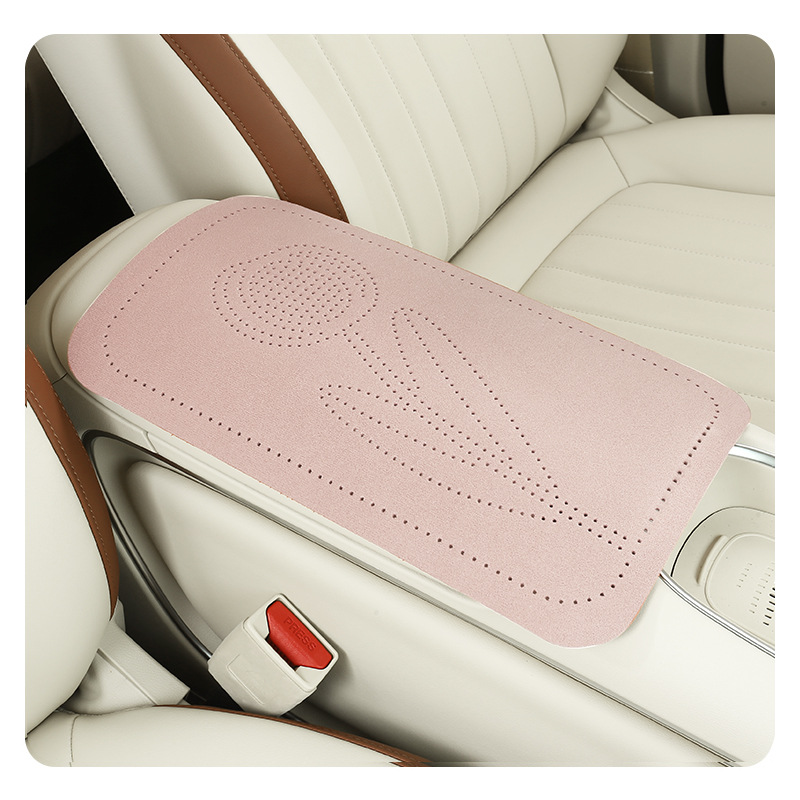 跨境电商专供速卖通亚马逊2024年新款郁金香翻毛皮汽车扶手箱垫                             产品图