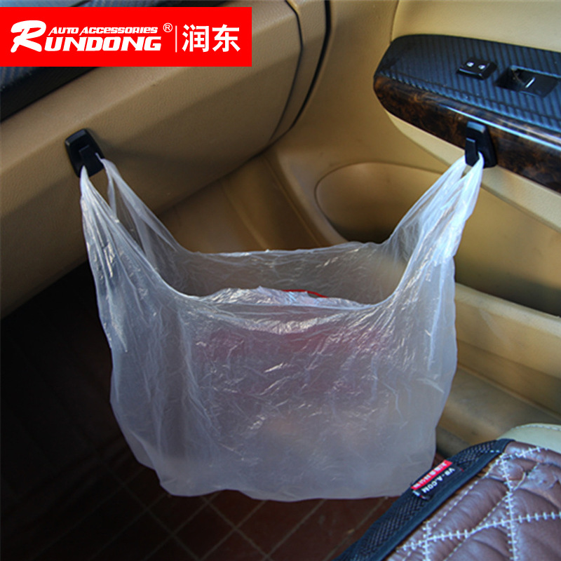 3-piece mini car convenience hook, sticky hook, garbage bag hook, black/square, 2-color DM-002 Application Scenario
