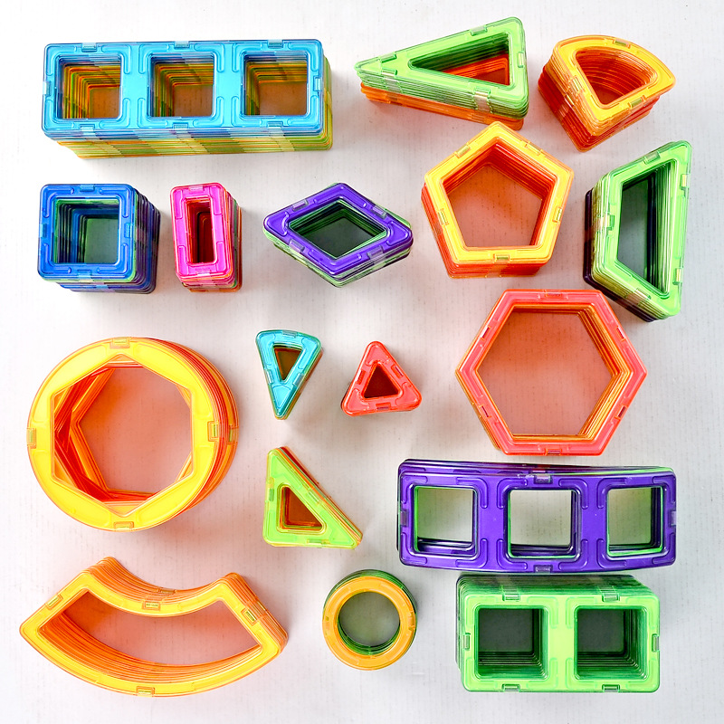 儿童益智磁性大颗粒积木玩具批发 diy早教拼装磁力片补充装散片细节图