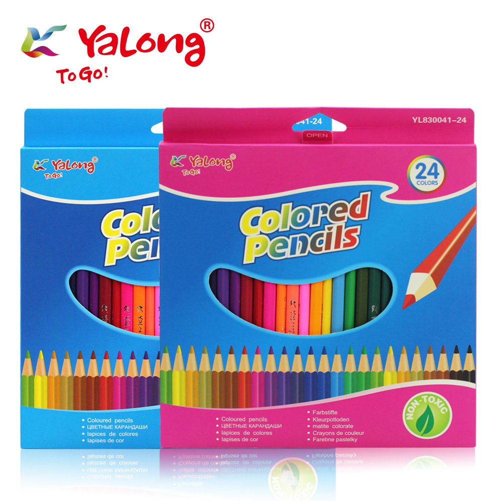 Yalong's best-selling colored Pencil Set 12/18/24 color Triangular Natural Soft Poplar colored pencils Item Picture