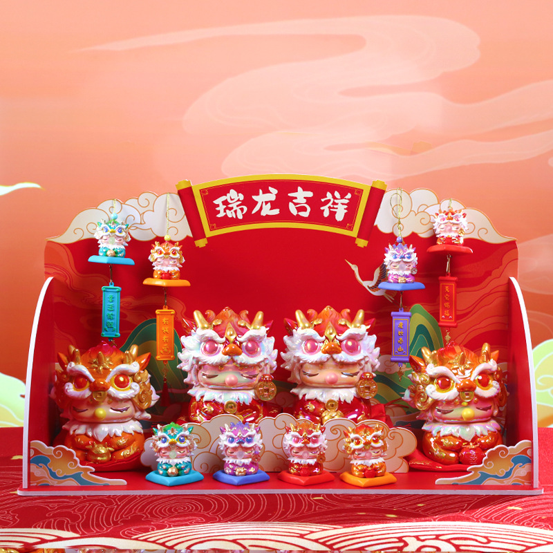2024龙年新款国潮吉祥瑞龙春节礼物树脂工艺品招财摆件年终奖批发