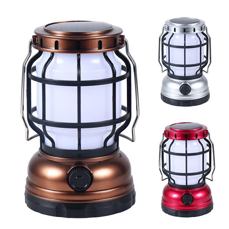 Jiuyue's new LED solar camping lamp, USB charging outdoor camping lamp, and household emergency portable lamp Item Picture