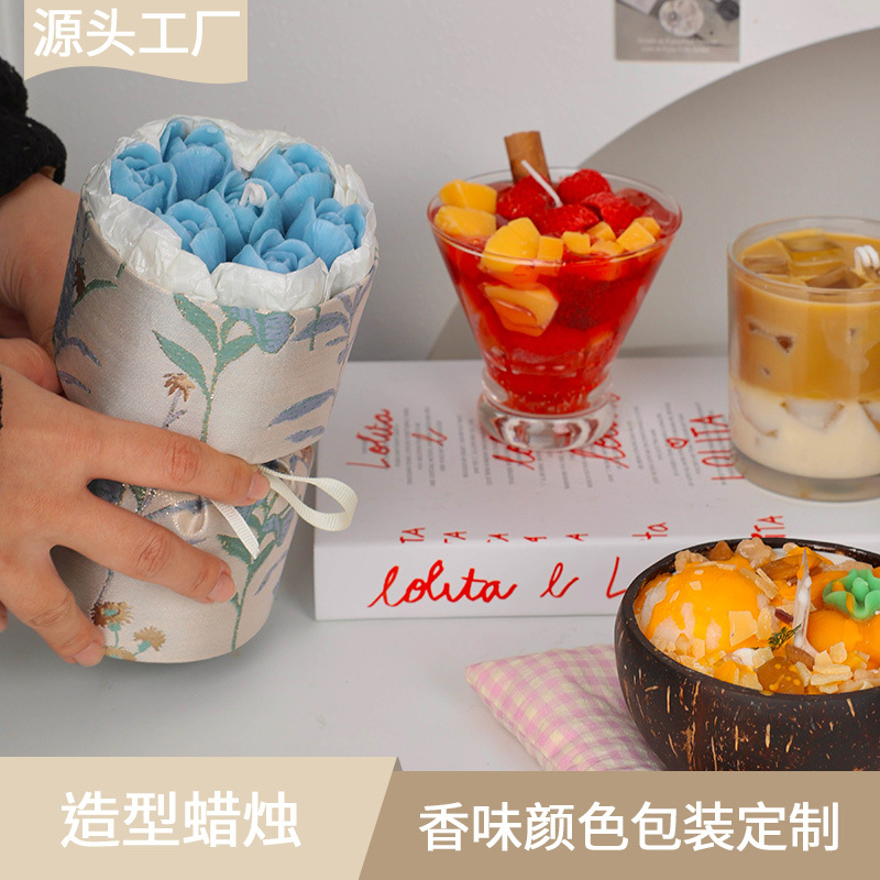 手工DIY造型香薰蜡跨境伴手礼造型蜡烛现货批发ins风拍照摆件道具