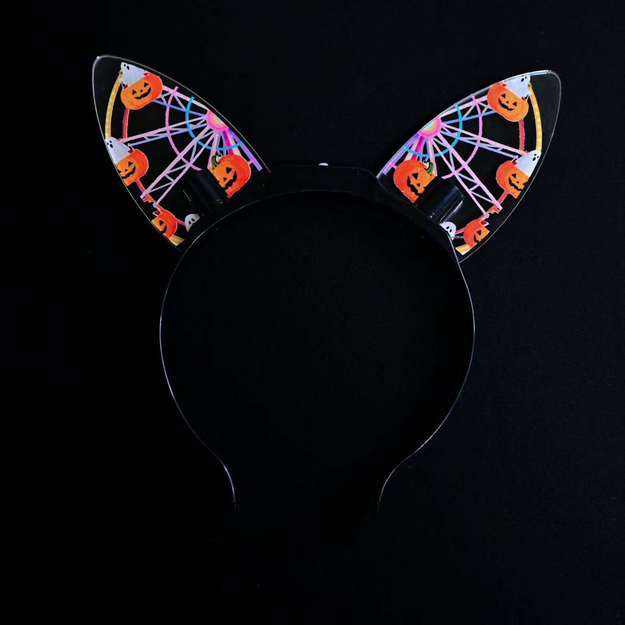 Carnival party Glowing disco ball headband 4LED lights Disco ball colorful headband party props Specification image