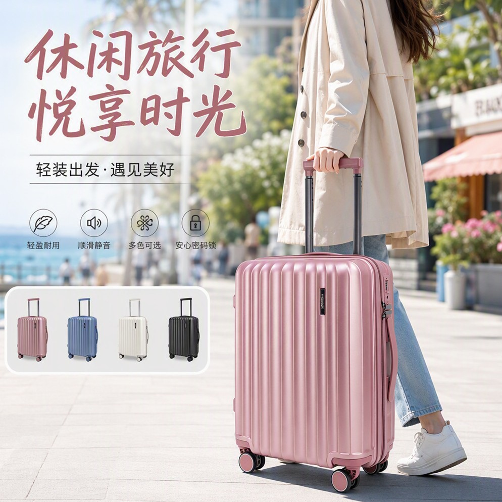 Kaixun 100% pure PC business suitcase, 20-inch carry-on suitcase for export, 24/28-inch universal silent wheel TSA customs lock, export handle suitcase