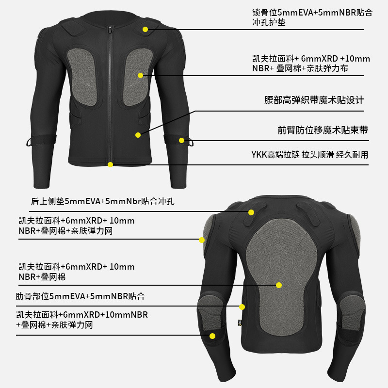 【BERTON OUTDOOOR】xrd Ski Armor, full-body adult underwear, sports gear, knee and hip protectors, full set, single and double boards details Picture