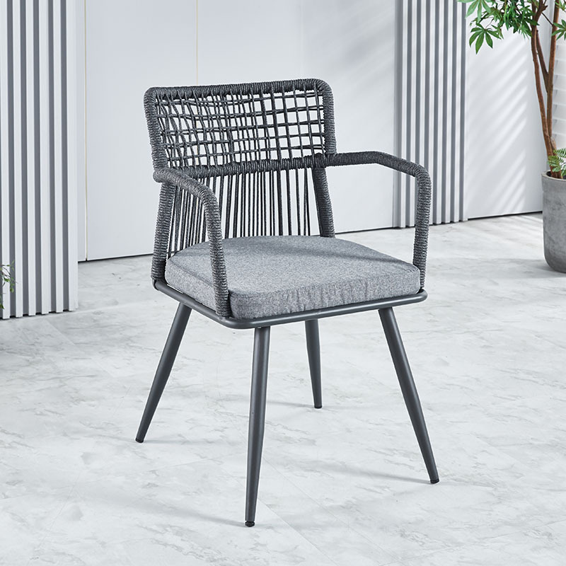 Outdoor table and chair, courtyard rest, rattan woven chair, waterproof outdoor garden exposed, plastic wood table, aluminum alloy table and chair combination Application Scenario