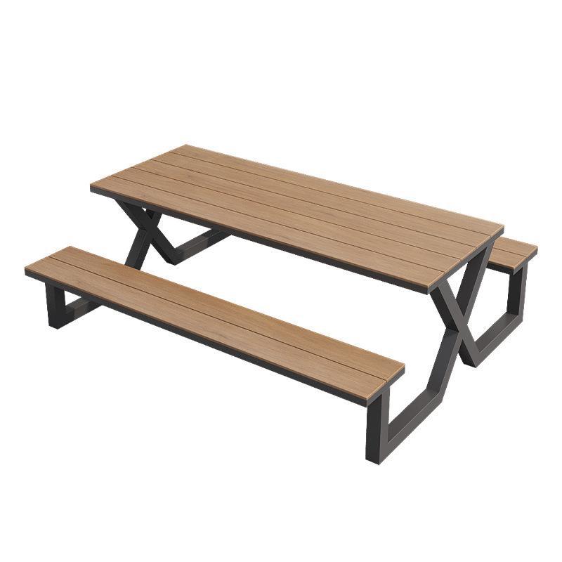 Star Factory outdoor connected park table and chair sets, garden courtyard seats, outdoor benches for scenic spots, square outdoor tables and chairs Item Picture