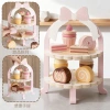 Children's wooden simulation Danish noble pink dessert rack, playhouse cake, pastries, afternoon tea, kindergarten toys Application Scenario