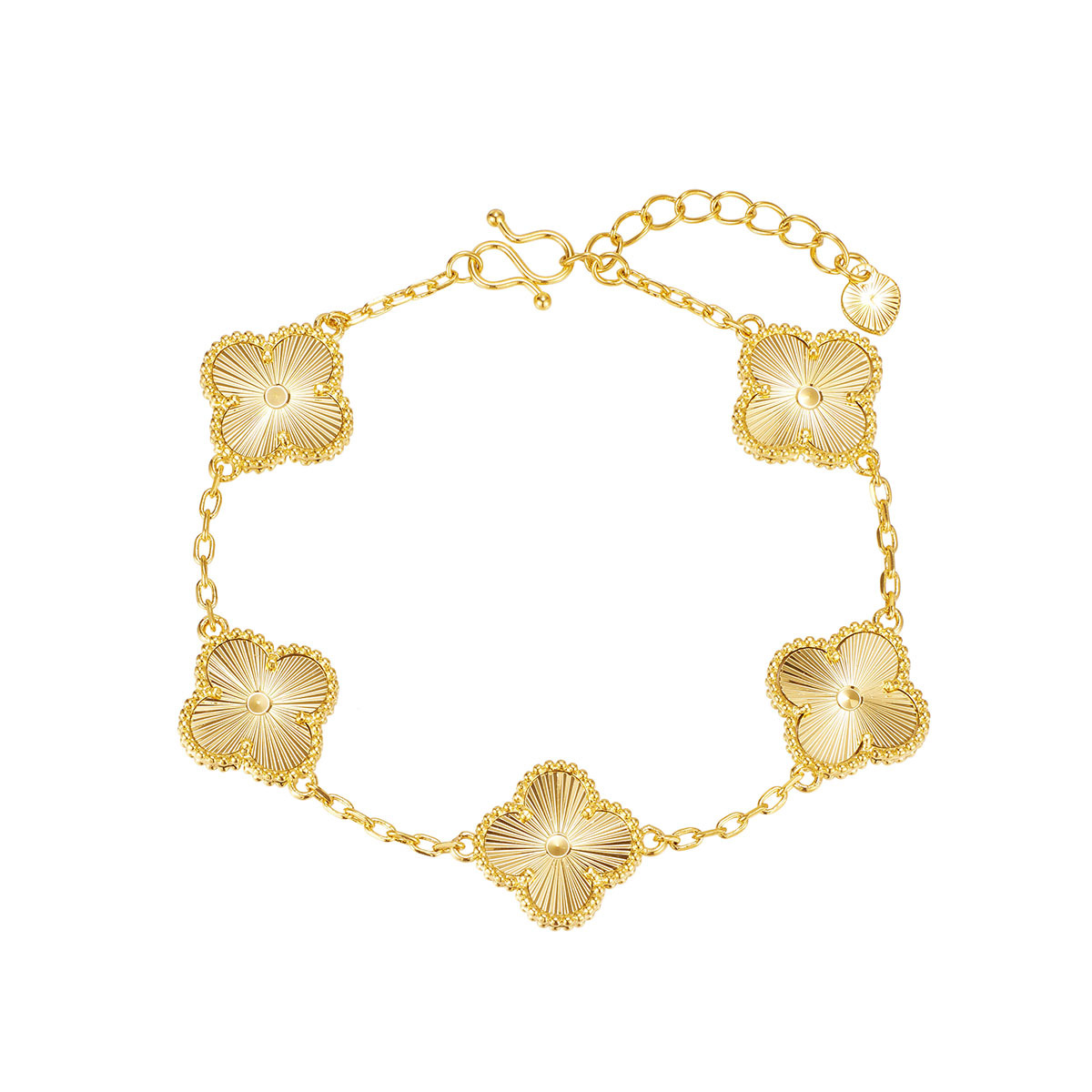 Premium sand gold five-flower clover bracelet for women, high-end and exquisite four-leaf clover bracelet, cross-border manufacturer wholesale Item Picture