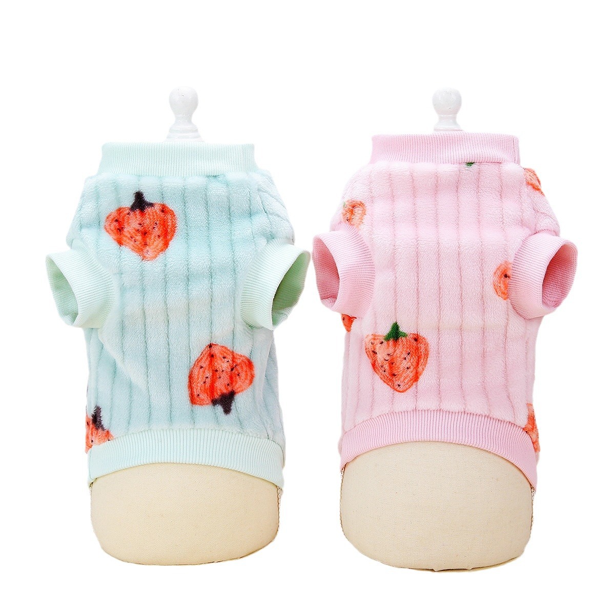 Pet clothing, cat clothes, cat cotton vests, little blue cat clothing for autumn and winter, new 2023 strawberry fleece jackets Item Picture