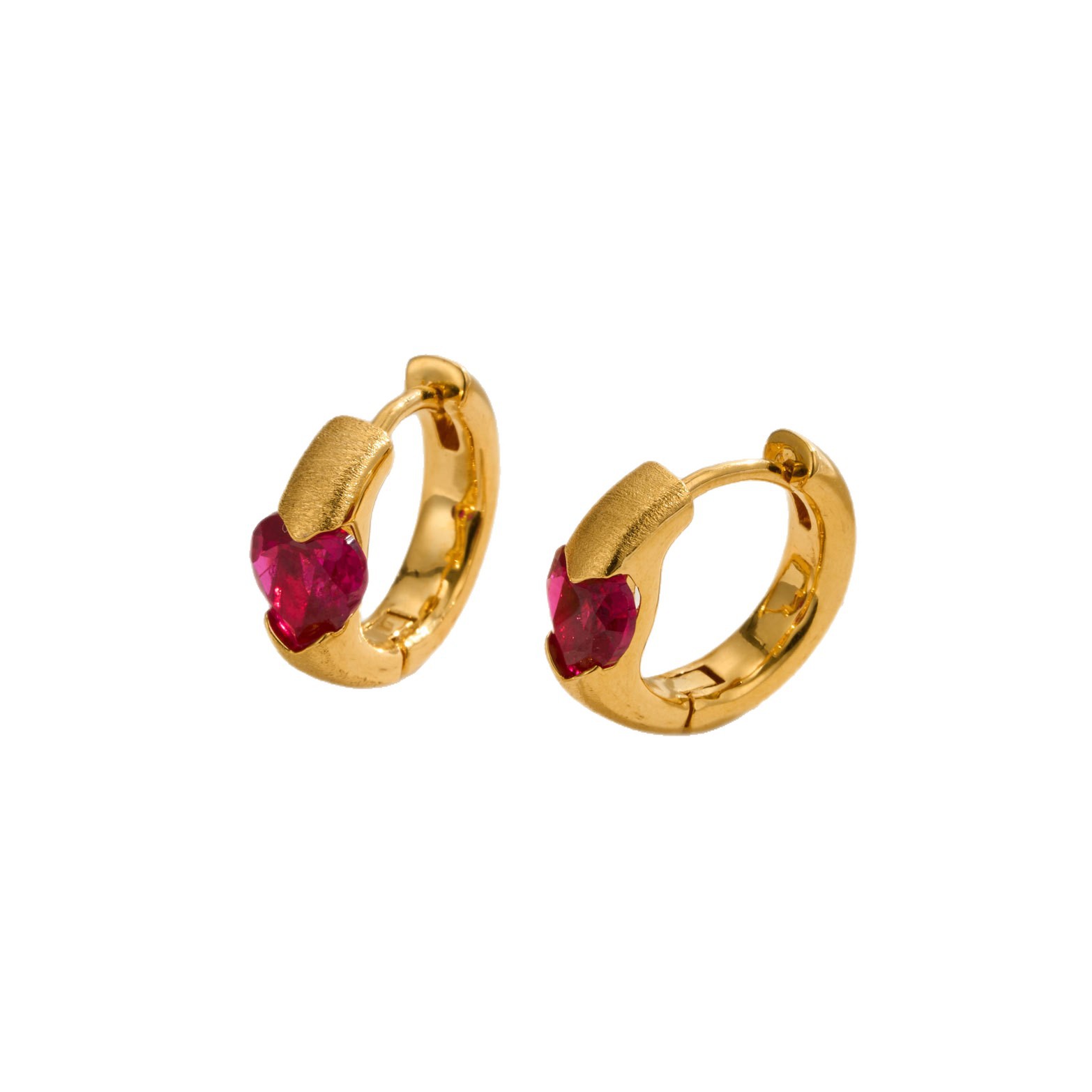 The source factory's brushed heart-shaped ear buckles offer a niche and high-end feel. Available in three colors: copper alloy and zirconium-inlaid earrings. Wholesale in stock Item Picture