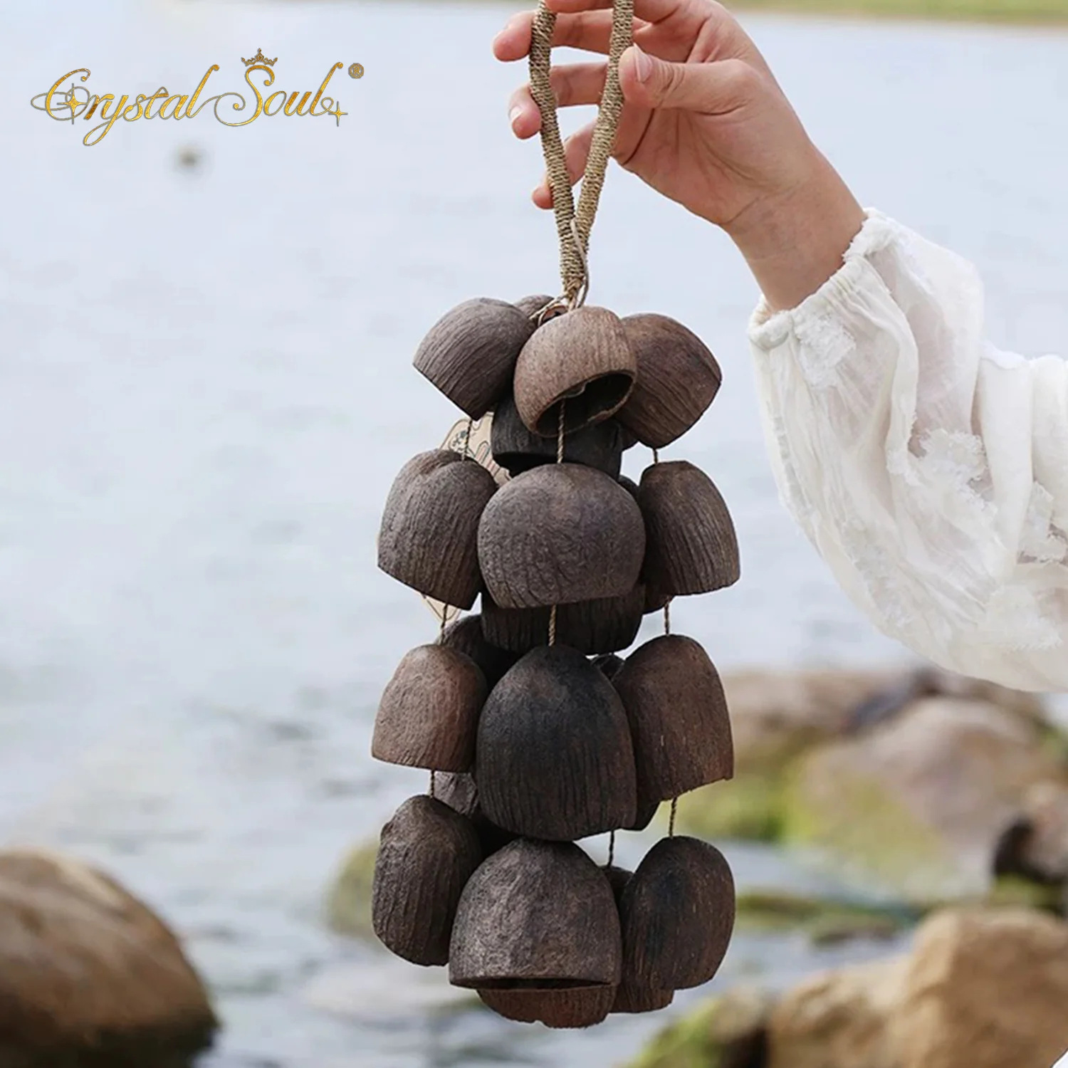 Jingling Fruit Shell Salin Fruit Wind chime, Natural fruit shell car backpack Pendant Bell, Birthday gift Item Picture