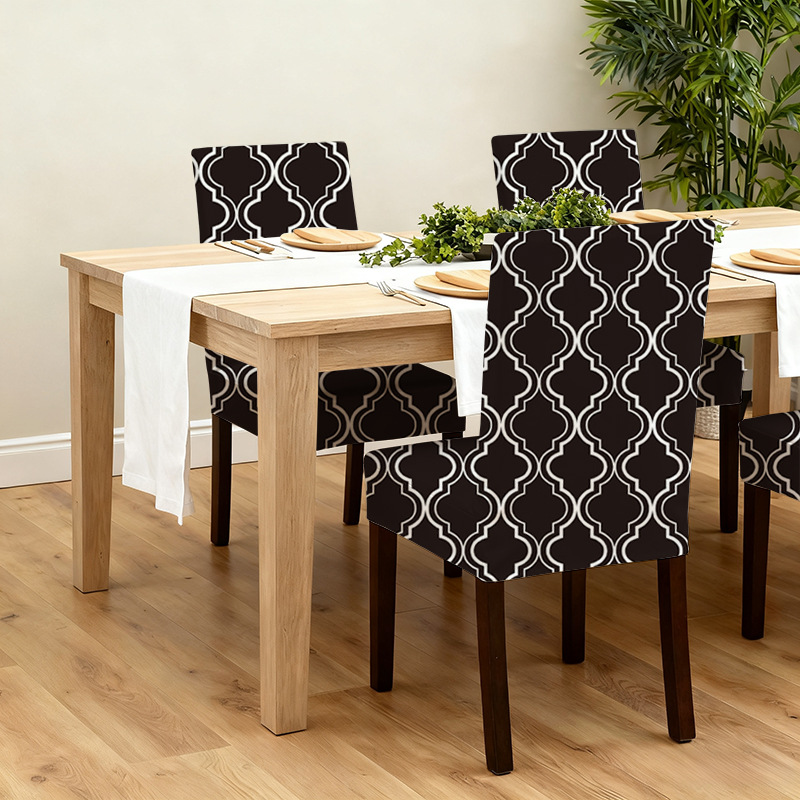 跨境防水防油弹力全包椅套欧美款型印花覆膜椅子套家用装饰酒店