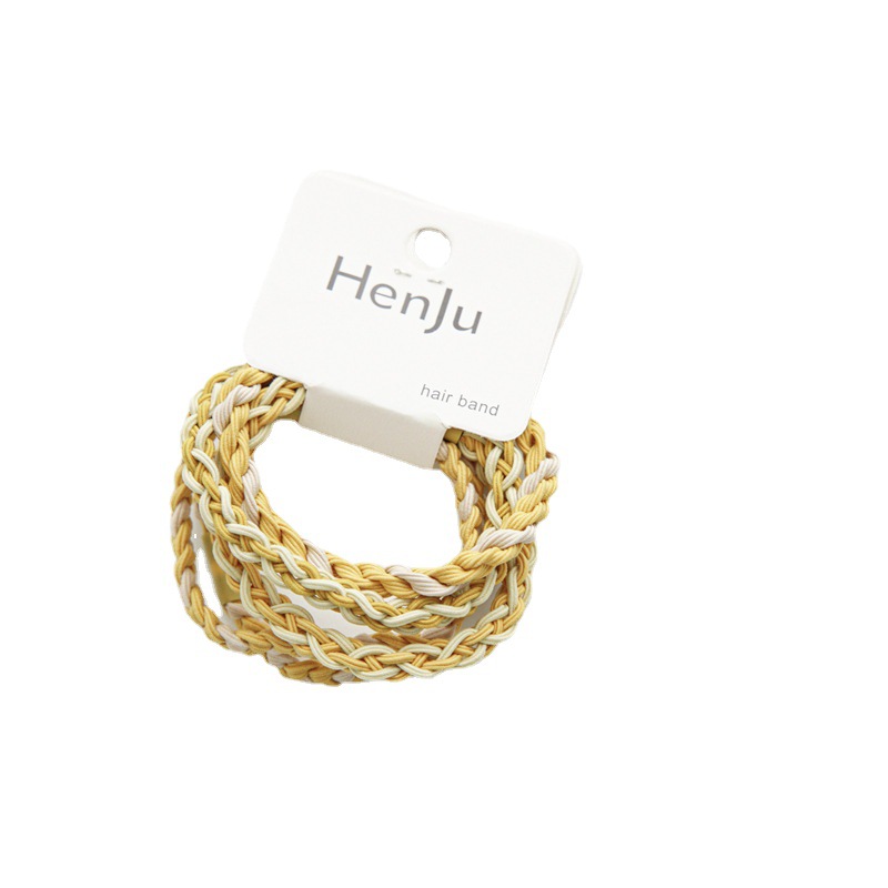 The new candy-colored braided hair tie and ponytail hair tie from Santai are cute, highly elastic and durable rubber band hair band headwear Item Picture