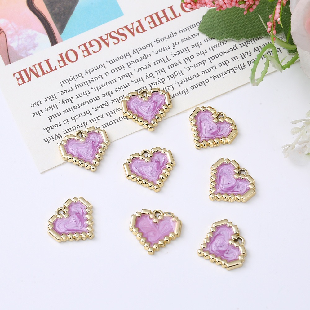 Versión coreana aleación goteo amor adornos accesorios diy collares pulseras colgantes cordones de mano cordones de cuentas llavero decoración details Picture