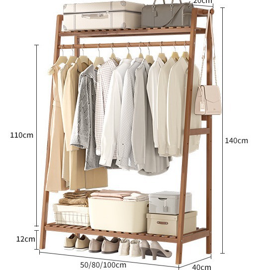 挂衣架落地衣架卧室简易衣帽架房间家用晾衣架多功能衣服收纳架产品图