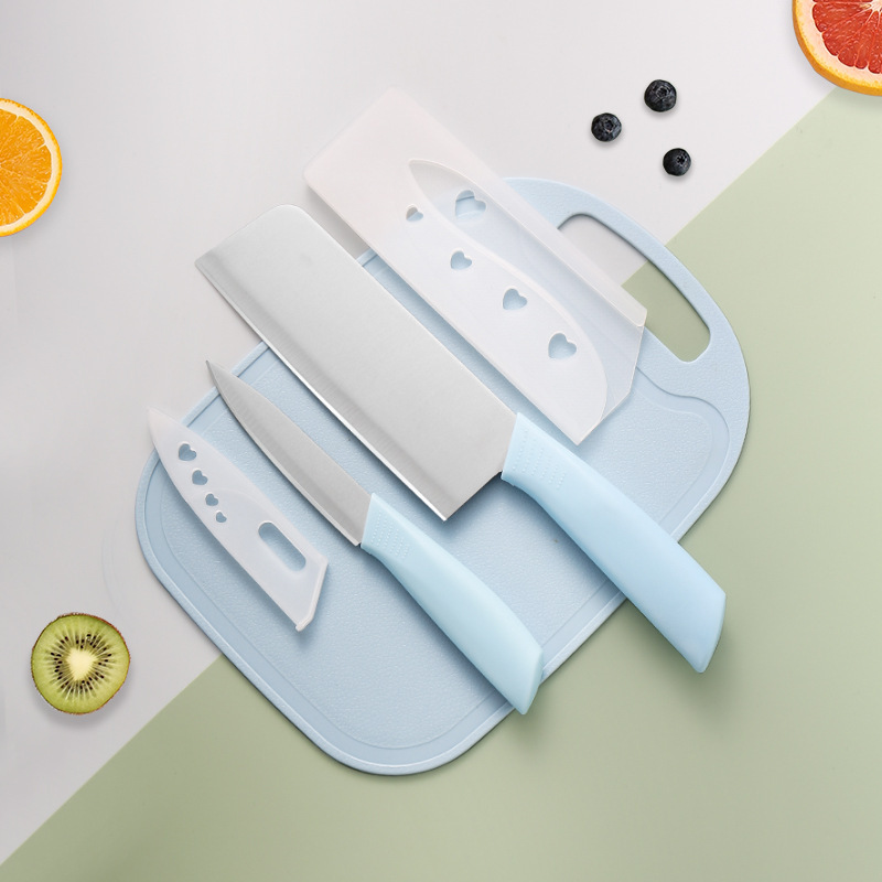 菜刀切菜板套装家用切肉片刀学生宿舍辅食小刀砧板案板锋利水果刀