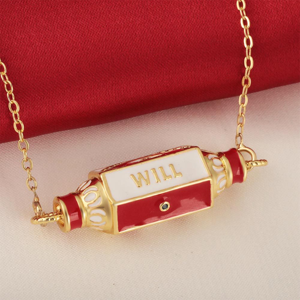 Cross-border 18K gold-plated zircon hexagonal oil-dripping Devil's Eye letter pendant bracelet necklace diy accessory details Picture