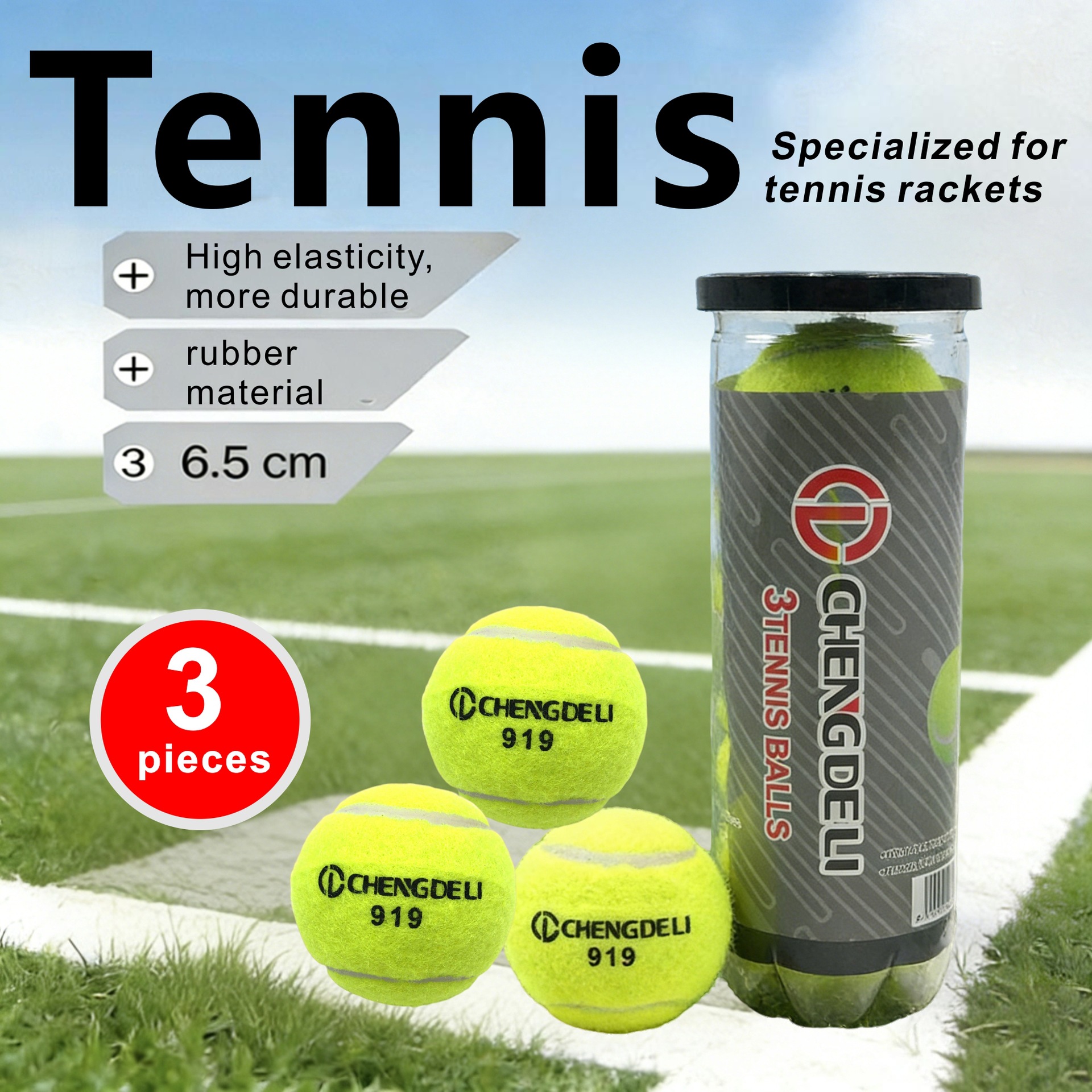 Tournament model 3 / bucket cage tennis balls High elasticity and durability Tennis Sports 919 Chengdeli Tennis