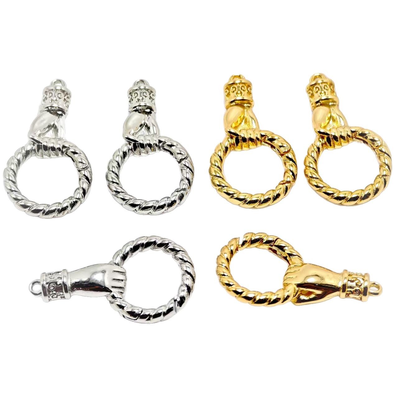 DIY jewelry necklace clasp, 18K thick gold and white gold regular accessory connection clasp, special-shaped bracelet clasp Item Picture