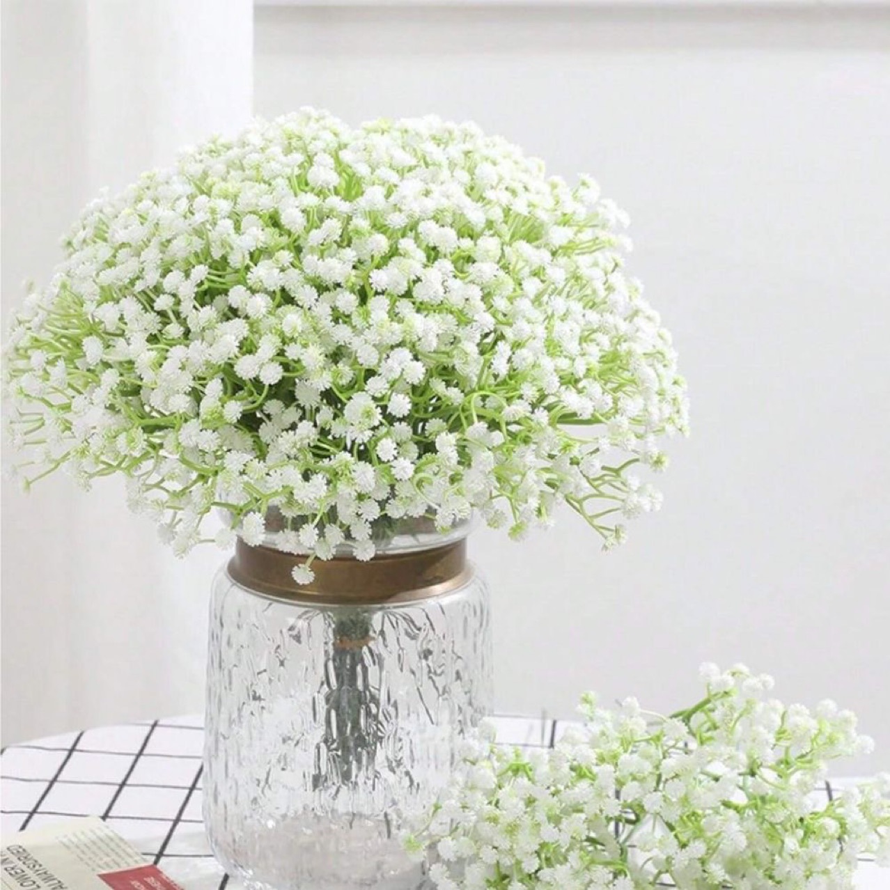 仿真花DIY发饰配件/假花/5朵塑膠花/仿真花/假花批发细节图