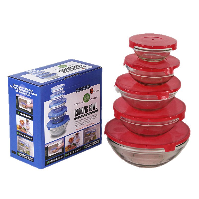 Household glass bowl set, food-grade thickened with lid, 808 fresh-keeping bowl, high appearance level, large-capacity bowl, transparent soup bowl Item Picture