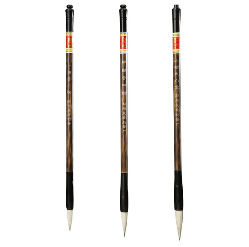 Factory direct sales of new beginner's regular script Chinese painting coloring pens, large, medium and small sheep hair white cloud student brushes wholesale Item Picture