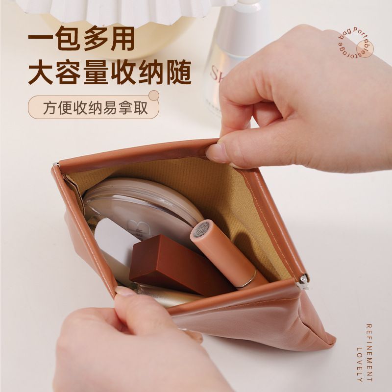 Spring clip bag, automatic closing, headphone data cable, portable charger, power bank spring clip portable storage bag details Picture