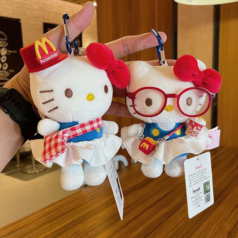 hellokitty plush toy, genuine Hello kitty doll, cute kt cat doll bag pendant