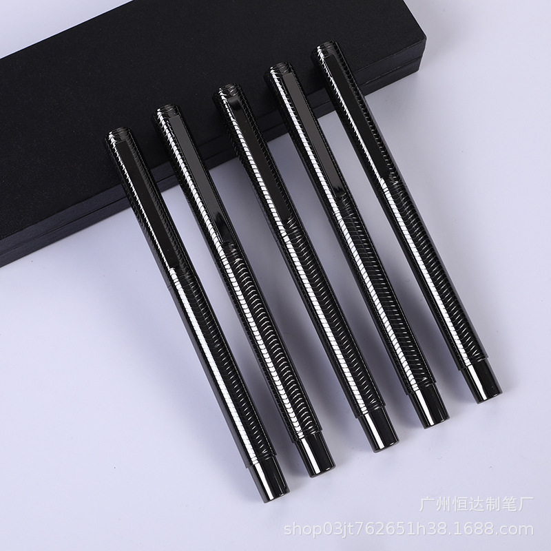 枪灰色直尖钢笔学生成人练字书法笔金属签字笔礼品宝珠笔厂家直供