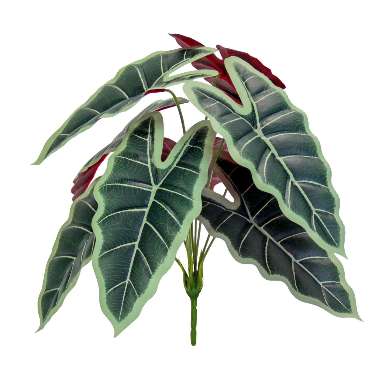 Artificial green plants, such as the lucky taro, are used for restaurant partition decoration, outdoor garden, grassland landscaping, and PVC plastic figures Item Picture