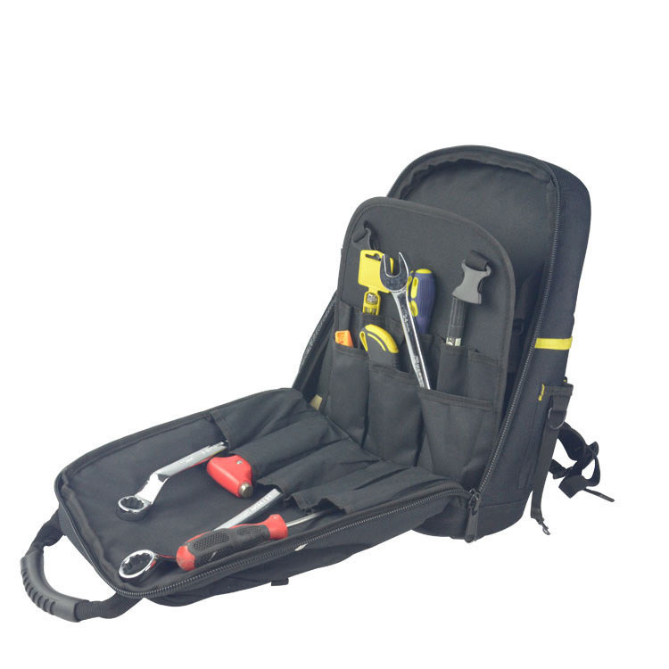 Double-shoulder tool kit, multi-functional enlarged maintenance bag, thickened wear-resistant network engineering bag, portable installation electrician backpack details Picture