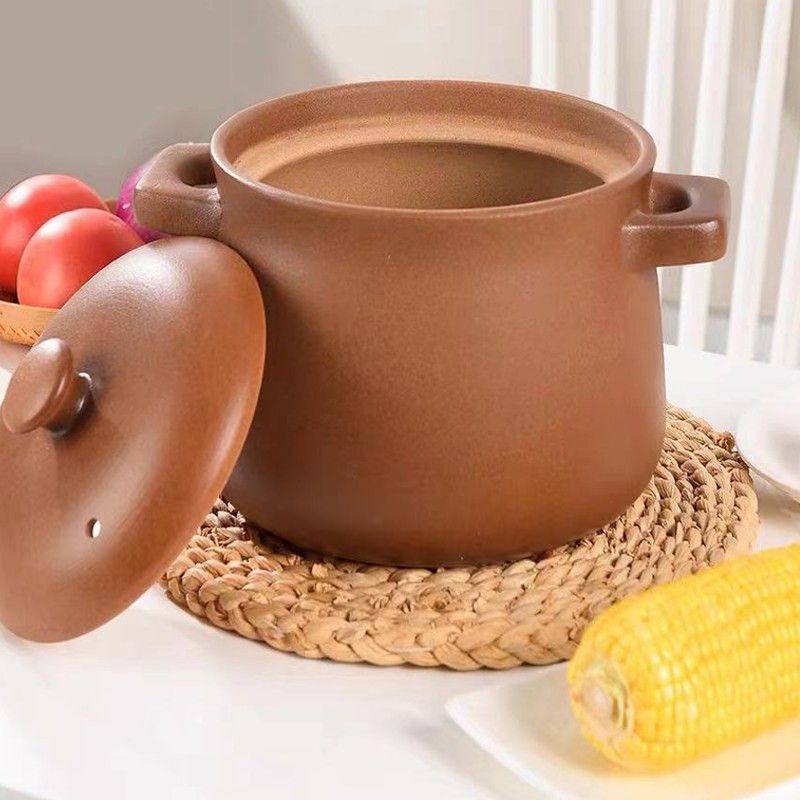 Pregnant women, Pingding unglazed clay pot, old-fashioned soup pot, open flame high-temperature resistant stew pot, ceramic clay pot, stone pot, soup pot, earthenware pot Item Picture