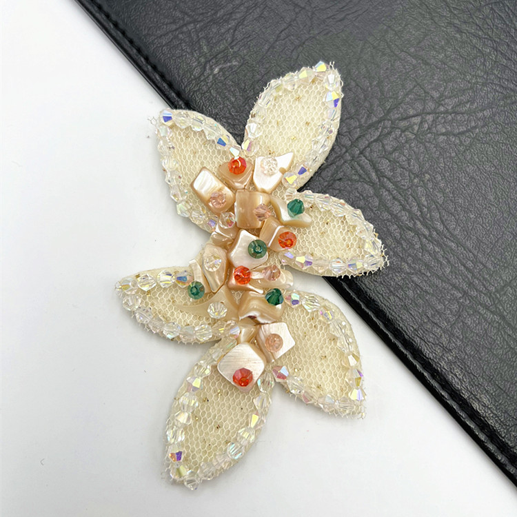 定制手工缝制花水晶钉珠饰品DIY彩色布贴服装辅料配件帽子包包材