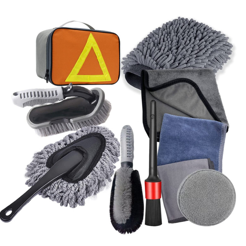Amazon's best-selling car wash tool brush set of 10 pieces: car tire brush, wheel hub brush, and encrypted car wash brush set