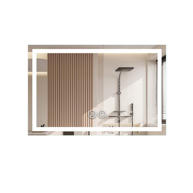 厂家定制led浴室镜卫生间镜触摸智能镜子装饰发光洗漱台除雾镜白底实物图