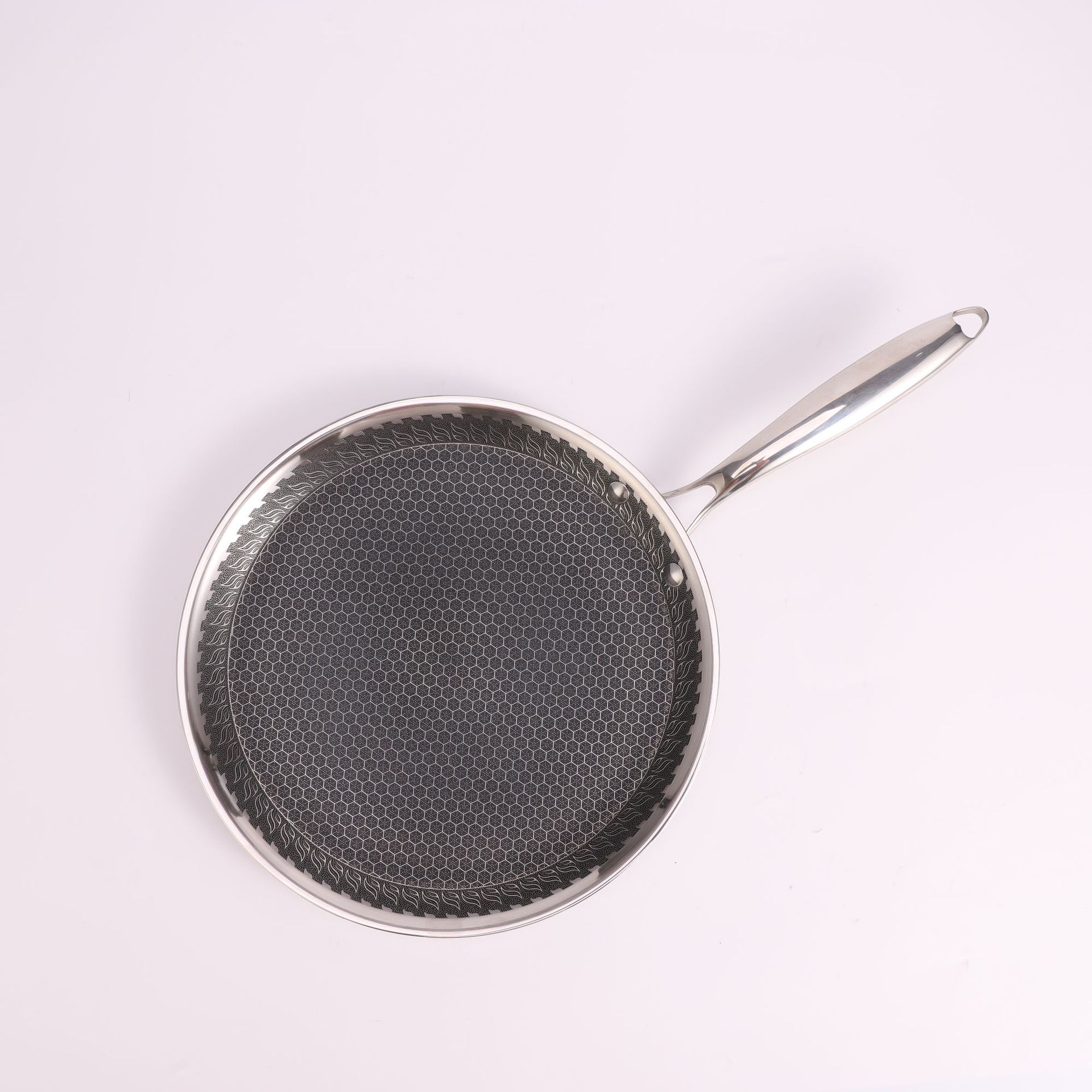 304 acero inoxidable pan de pizza plano banidente acero de tres capas panela panqueque especial sin humo antiadherente Specification image
